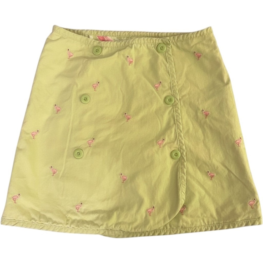 Gymboree Reversible Wrap Skirt Girls 6 Pink Green Floral Flamingo 2007 Cotton - Picture 7 of 7